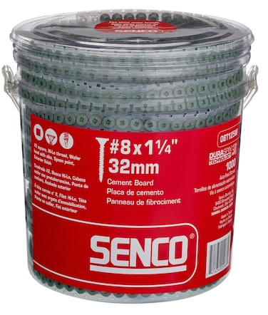 Senco 08T125W DuraSpin 8 x 114inch Cement Board Collated Screw 1000 Ct