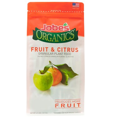 Jobes Organics Granular Garden Fertilizer Easy Plant Care Fertilizer for Fruit and Citrus Plants and Trees 4 lbs Bag