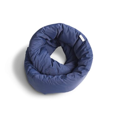 Huzi Infinity Pillow  Travel Neck Pillow  Versatile Soft 360 Support Scarf  Machine Washable  Home Travel Flight Road Trips Navy
