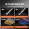 VEVOR 40pcs End Mills CNC Router Bits 18 Shank CNC Cutter Milling Carving Bit Set Including 2Flute Flat Nose  Ball Nose End Mill Nano Blue Coat  Titanium Coat CNC Bits for Milling Machine