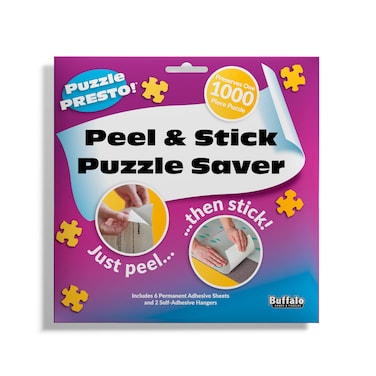 Puzzle Presto Peel  Stick Puzzle Saver The Original and Still the Best Way to Preserve Your Finished Puzzle  6 Adhesive Sheets and 2 Adhesive Hangers