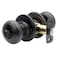 Copper Creek Matte Black Door Knobs  Round Colonial Knob with Privacy Locking Function for Home Improvement 1 Pack  Fits All Standard Doors  Locking Door Knob for Bedroom and Bathroom Use