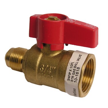 LASCO 101619 Straight Gas Ball Valve with 12Inch Flare and 34Inch Female Pipe Inlet Brass