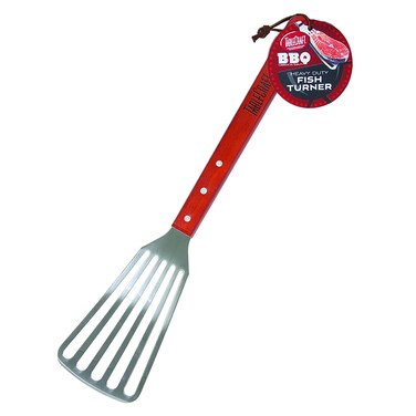 Tablecraft 18 Heavy Duty Long Handle Fish Turner Silver red black