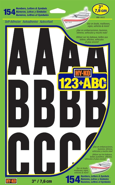 HYKO Products NumberLetters Boat 3in Vinyl NULL 3
