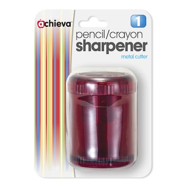OIC Double Barrel Crayon Sharpener8BX Manual Pencil Sharpener Translucent Red 8 Count
