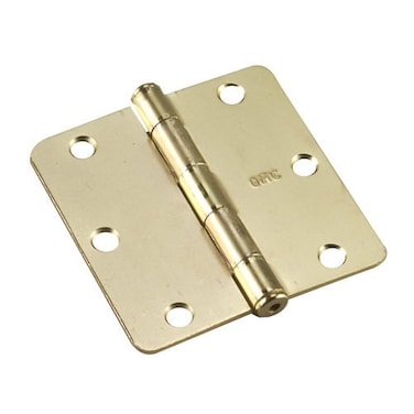 Richelieu 2821BB Onward 2Pack 3 12inch 89 mm Full Mortise Butt Hinge for Interior Door 14inch Radius Brass Finish