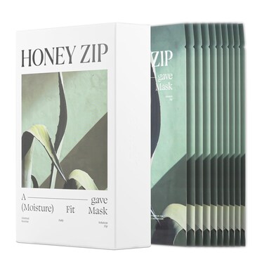 Honey Zip Made In Korea AGAVE Mositure Fit Mask Daily Solution for Hydrating Facial Treatment KBeauty Korean Moisturizing Sheet Face Masks AntiAging All Natural Ingredient 10 Packs