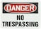 Accuform MADM076VA Aluminum Safety Sign Legend Danger NO TRESPASSING 10 Length x 14 Width RedBlack on White