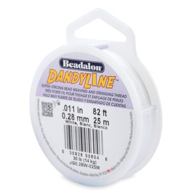 Beadalon Dandyline Bead Weaving  Stringing Thread 028 mm  011 in White 25 m