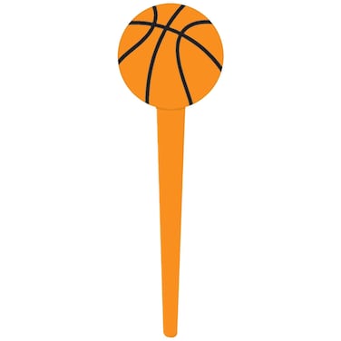 Slam Dunk Basketball Picks  3 x 125 36 Pieces  Perfect for Cupcakes Brownies  Fruit Platters with GameThemed Treat Decorations
