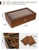 Uten Watch Box with 12 Slots Watch Case Organizer with Golden Lock and Key Wooden Watch Display Storage Box with Removable Watch Cushions Velvet Lining Metal Clasp
