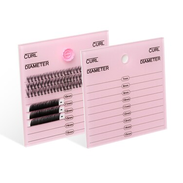 POCMKO 2 Packs Lash Tiles Lash Trays for Eyelash Extensions Lash Extension Glue Pallet Holder Bigger Size Acrylic Eyelash Tile Holder Eyelash Grafting Pallet Eyelash Tray Strip Adhesive Glue Hold