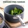 GreenPan Lima Hard Anodized Healthy Ceramic Nonstick 1QT and 2QT Saucepan Pot Set PFASFree Oven Safe Gray
