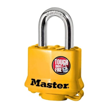Master Lock 315KA Covered Outdoor Padlock with Key 1 Pack Yellow