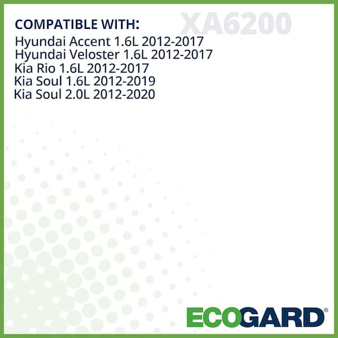 ECOGARD XA6200 Premium Engine Air Filter Fits Kia Soul 16L 20122019 Soul 20L 20122019 Rio 16L 20122017  Hyundai Accent 16L 20122017 Veloster 16L 20122017