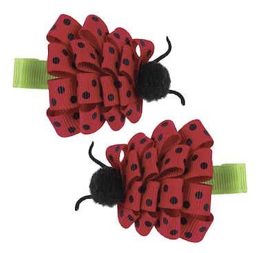 Bearington Baby Lucky Bug Ladybug Hair Barrettes Set of 2