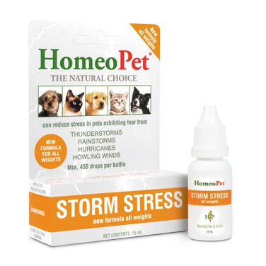 HomeoPet Storm Stress Storm Anxiety Relief for Dogs Cats and Other Small Animals 15 Milliliters