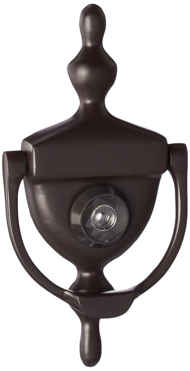 Deltana DKV630U10B Door Knocker with Viewer 134Inch Max Door Thickness