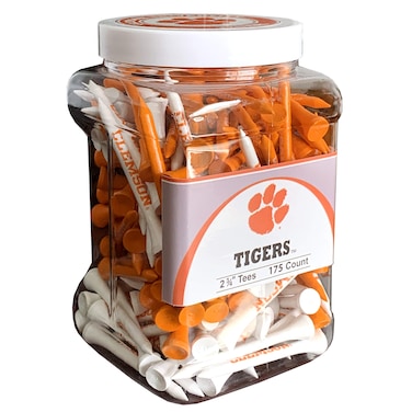 Team Golf NCAA Clemson Tigers Jar Of 175 Golf Tees 234 Golf Tees 175 Pack Regulation Size Multi Team Colors