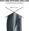 HILTEX 10005 Jumbo Silver  Deming Drill Bit Set 8 Piece 12 Inch Shank Industrial Large Drill Bit Set 916 Drill Bit to 1 Drill Bit Metal Drill Bits for Steel Reduced Shank Drill Press Bits