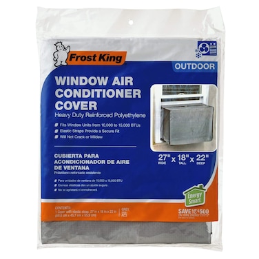 Thermwell Frost King AC3H Outside Window Air Conditioner Cover 18 x 27 x 22Inch 18X27X22X6 mil Fits from 10000 to 15000 BTU Grey