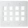 RiteAV  Keystone Wall Plate Double Gang 12Port White 1 Piece Flush