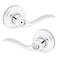 Kwikset Tustin Interior Privacy Door Handle with Lock Door Lever For Bathroom and Bedroom Polished Chrome Reversible Keyless Turn Lock