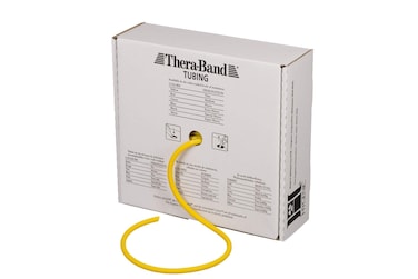 THERABAND Resistance Tubes Professional Latex Elastic Tubing Upper  Lower Body Core Exercise Physical Therapy Lower Pilates AtHome Workouts  Rehab 100 Foot Yellow Thin Beginner Level 2