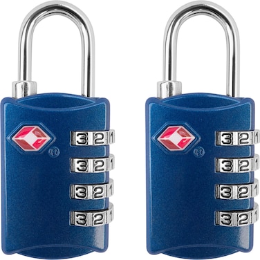 Desired Tools TSA Locks for Luggage 2Pc Durable Steel Padlock Keyless Easy to Read 4Digit Combination Lock for Backpacks Travel Suitcases Toolbox Filing Cabinets Baggage  Gym Locker Blue