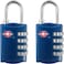 Desired Tools TSA Locks for Luggage 2Pc Durable Steel Padlock Keyless Easy to Read 4Digit Combination Lock for Backpacks Travel Suitcases Toolbox Filing Cabinets Baggage  Gym Locker Blue