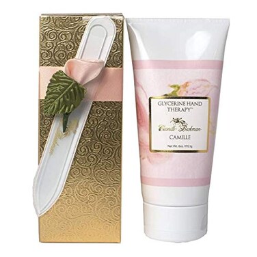 Camille Beckman Romantic Manicure Gift Set Camille Glycerine Hand Therapy 6 oz Premium Crystal Nail File