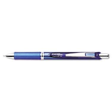 Pentel Gel Pen RetractableRefillable Needle Tip 05mm Blue PENBLN75C