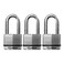 Master Lock M5XTRILH Magnum Heavy Duty Outdoor Padlock with Key 3 Pack KeyedAlike Silver