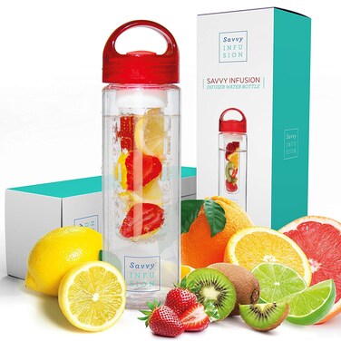 Infusion Fruit Infuser Water Bottle  BPA Free Insulated Water Bottle Reusable Water Bottle with Fruit Infuser EasytoClean Gym Accessories for Women Sports Water Bottle Savvy Outdoors