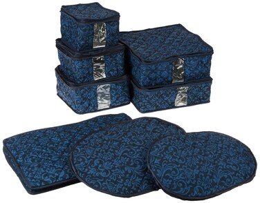 Homewear 8Piece Hudson Damask China Storage Container Set Navy