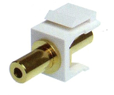 NTW 35mm Silver FF feedthrough Snapin keystone Jack InsertWhite NKYFF35