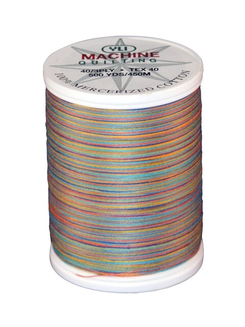 YLI 24450V91 3Ply 40wt T40 Cotton Quilting Variegated Thread 500 yd Great Barrier Reef