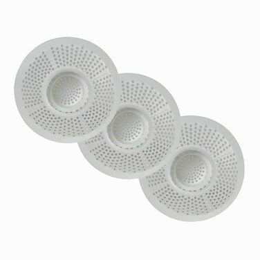 Hairstopper Drain Cover Hair Catcher for Shower and Bathtub White 3 Pack