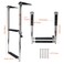 Amarine Made 2 Steps Boat Ladder Folding Pontoon Boat Ladder Stainless Steel Telescoping Dock Ladder for Marine Swimming Pool Lake