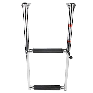 Amarine Made 2 Steps Boat Ladder Folding Pontoon Boat Ladder Stainless Steel Telescoping Dock Ladder for Marine Swimming Pool Lake