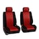 FH Group Full Set Cloth Car Seat Covers  Universal Fit Low Back Front Seat Covers Airbag Compatible Split Bench Rear Seat Washable Seat Cover for SUV Sedan Van Red