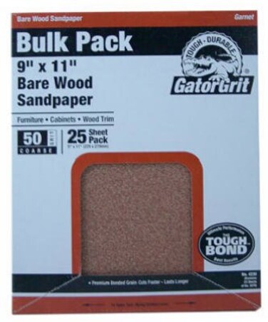 Gator 9 x 11 Bare Wood Sanding Sheets 150 Grit 25 Pack