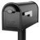 Architectural Mailboxes 8830B10 Winston Nickel Flag Post Mount Mailbox Medium Black