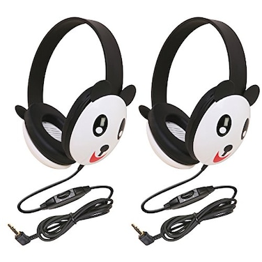 Califone 2810PA Panda Motif Listening First Stereo Headphone Pack of 2 Adjustable Headband Comfortable for Extended wear Specifically Sized for Young Children