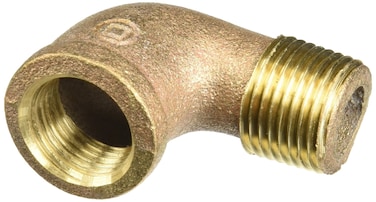 Anderson Metals 3811608A 38116 Red Brass Pipe Fitting 90 Degree Street Elbow 12 Female x 12 Male