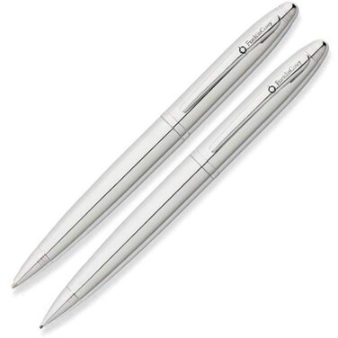 Franklin Covey Lexington Chrome Ballpoint Pen  09mm Pencil Set