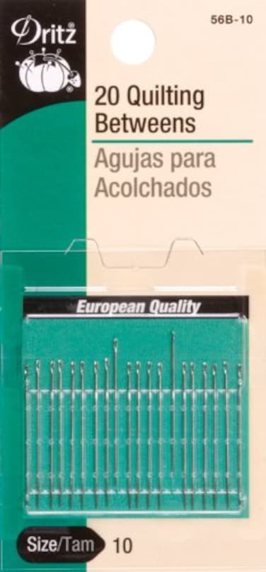Dritz 56B10 Quilting Betweens Hand Needles Size 10 20Count Nickel