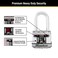 Master Lock Silver Magnum Outdoor Padlock with Key Keyed Alike Gate Locks for Outdoor Fence or Shed with Long Shackle 4 Pack M1XQLFCCSEN
