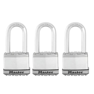 Master Lock M1XTRILH Magnum Heavy Duty Padlock with Key 3 Pack KeyedAlikeSilver